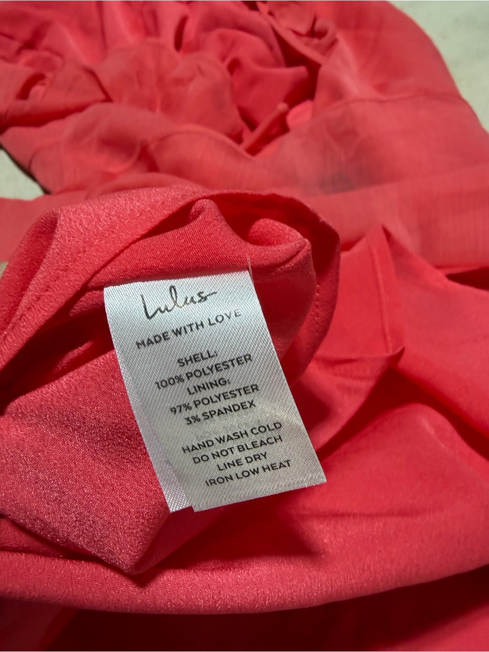 Lulus NWT Ruffled coral mini Dress medium - Picture 6 of 7